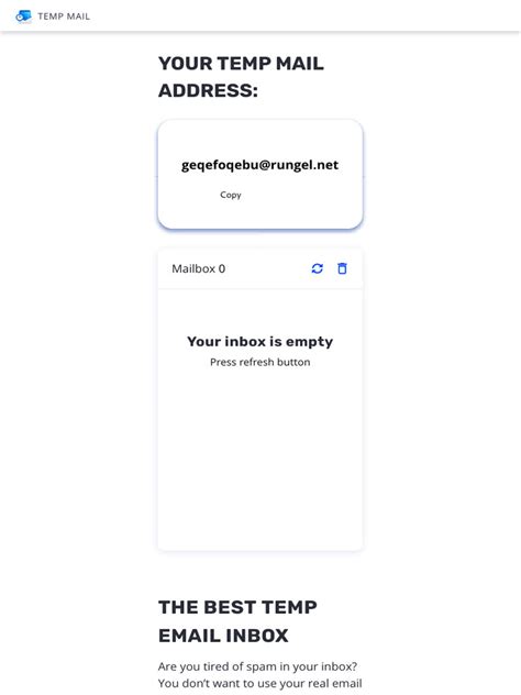 Temp Mail – The Best Temp Email Inbox.